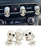 Flaconi 3PCS Ambientador Coche,Gadgets Coche,Ambientador de Coche,Decoracion Coche,Accesorios para Coche Interior,Adornos Coche,Clips de Ventilación de Calavera