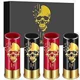 Juego de 4 vasos de chupito de plástico de calavera con caja de regalo para hombres y mujeres, fanáticos góticos, bodas, fiestas, cumpleaños, Navidad, Día del Padre, vasos pequeños de 12 GA para