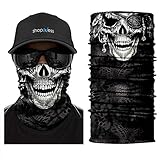 ShopINess Pañuelo Bandana Braga Cuello Tubular Calavera Multifunción Unisex Adulto para Moto Deporte Fiestas Halloween y Carnaval Calavera (Pirata)