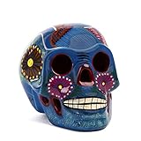 FANMEX - Fantastik - Calavera Mexicana Decorativa de cerámica Grande (Azul Claro)