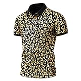 riou Polos Manga Corta Hombre Camisas Deporte Ropa Slim Fit Camiseta Golf Polo Shirt Verano Impresión por Puntos Camiseta T-Shirt Oficina