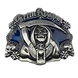 LKMY Hebilla para cinturón de hombre, diseño celta de calavera occidental y Katana, talla única