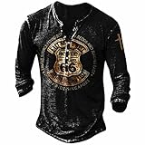 Camiseta Camiseta Extragrande De Manga Larga Gótica con Estampado De Motocicleta En 3D para Hombre con Cuello En V Y Calavera,Cx7Kouus66-01,3XL