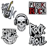 makstore 5 parches punk rock, parche de metal para planchar