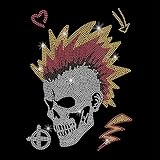 SUPERDANT - Aplique termoadhesivo de diamantes de imitación con diseño de calavera punk, decoración para hacer yo mismo lentejuelas coloridas para camiseta, bolsa de almohada