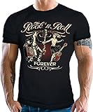 Camiseta Rockabilly Rock and Roll Forever 01 Rock XL