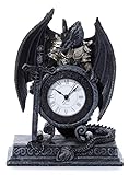 Puckator Reloj Dragón en Armadura, Resina, Mixto, Height 20cm
