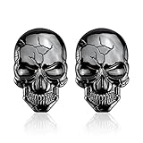 FainFun Pegatina Metálica Calavera, 2 Piezas Pegatinas Calaveras 3D, Pegatina de Metal 3D para Coche, Adhesivo Calavera Moto, Accesorios Decorativos Personalizados para Coches y Motos (Negro)