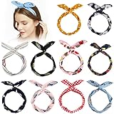 Dadabig 10Pcs Banda para Cabeza Mujer Diadema de Lazo Diademas para Mujer, Diadema con Alambre Flexible Diadema Retro para Mujeres Chicas Niñas (10 Colores, 82cm)