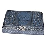 HAB & GUT -BOX0121- Caja joyero de Aluminio, Calavera Media Noche 20 x 12 x 6 cm