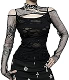 Tops Mujer Gótico Sexy Chic Crop Cami Top con Encaje Camisetas Y2k Steampunk Top Deman Cropped Tank Top Crop Y2K Vintage Punk Straps Summer Girls Fashion Vest - XS, Negro 5., S