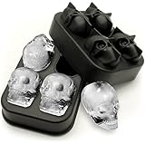 igadgitz home U6811 Cubitera de Hielo Calavera de Silicona Molde Bandeja Esfera Skull de Hielo para Cocktails, Whisky, Licor y Otras Bebidas - 1 Pack