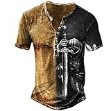 Camiseta Camiseta De Manga Corta con Cuello En V De Jesucristo para Hombre con Calavera Extragrande Cruzada En 3D,7Koutemplar-01,3XL