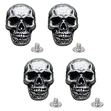 CHGCRAFT 4 piezas de calavera Conchos con rosca de aleación trasera de aleación de tornillo trasero de cuero para manualidades de cuero de Halloween, longitud 3 cm