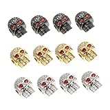 HOODANCOS 12 Piezas cuentas de calavera aretes con cabeza de calavera joyería de decorativas Abalorios sueltos cuentas para pulseras cuentas espaciadoras encantos de cuentas de cobre