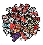NINENINE 25 parches mixtos de bandas de rock, parches para planchar en ropa, insignias bordadas, ropa, pegatinas, chaquetas, apliques de música punk