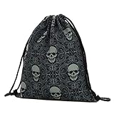 TENDYCOCO Mochila con cordón Halloween Calavera Bolsa de Almacenamiento de Gimnasia Deportiva Impresa para Viajes Escolares en casa