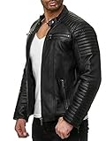 Redbridge Chaqueta de Hombres Cuero Sintético Moda Casual Negro M