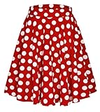 Mujeres Elegante Cintura Elástica A-Línea Midi Falda Base Uniforme Plisada Patinaje Falda(S, 3)