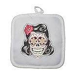 Mygoodprice manopla Guante de Cocina Calavera 2 Mujer