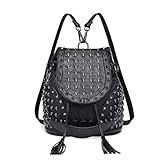 Miss Lulu Mochila Antirrobo para Mujeres, Bolsos Mochila para Mujer con Decoración de Clavos Calavera - Ideal para Festival, Noche en la Ciudad y Estilo Urbano