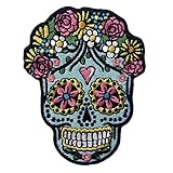 Parche termoadhesivo para la ropa, diseño de Cráneo del azúcar Dia de los Muertos