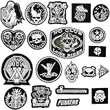 20 parches para ropa, (Skull/Punk) parches de costura, parches termoadhesivos, parches de bordado, parches de hierro para ropa, vaqueros, chaquetas, mochilas, sombreros