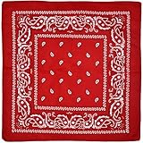 vaolmlop El Bandana, Estampado Paisley, Pañuelos Unisex, 54 * 54cm, Pañuelo Multifunción, Bufanda Bufandas Para El Cuello Muñequera Pañuelo De Anacardo Diseño, Rojo