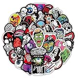 100 piezas de pegatinas de cabeza de muerte, pegatinas de esqueleto fresco, pegatinas de vinilo impermeables de calavera para ordenador portátil, skateboard, botellas de agua