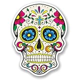 2 pegatinas de vinilo de calavera de azúcar mexicana español Mexicana Día de los Muertos #5667