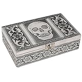 HAB & GUT -BOX011V- Caja joyero de Aluminio, Calavera, 20 x 12 x 6 cm