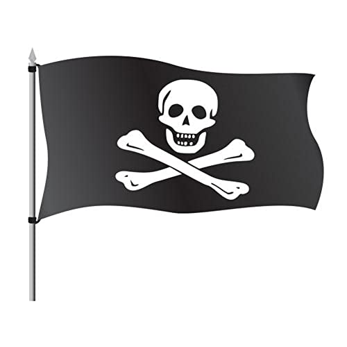 Hemore Bandera de Pirata 150×90cm para La Decoración del Lugar Parezca Más Juvenil de Bandera Calavera