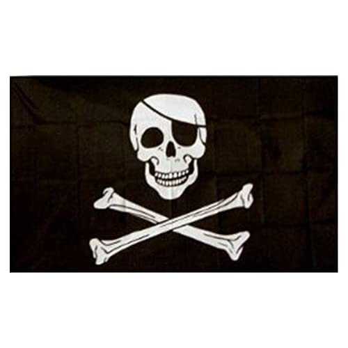 Jolly Roger - Bandera pirata (calavera con parche) oferta especial 152.4cm x 91.44cm